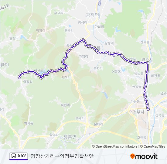 552 버스 노선 지도