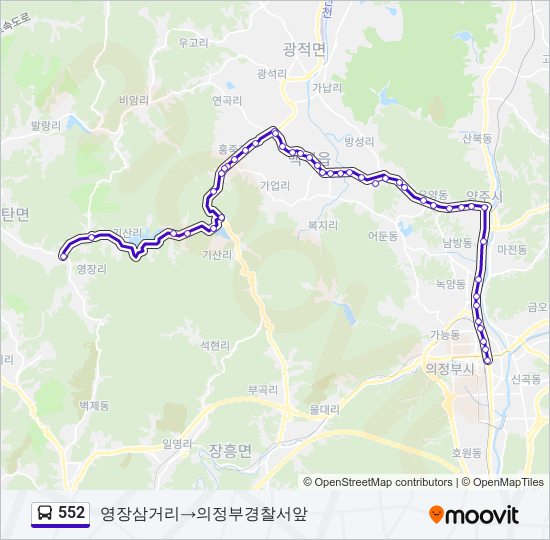 552 bus Line Map