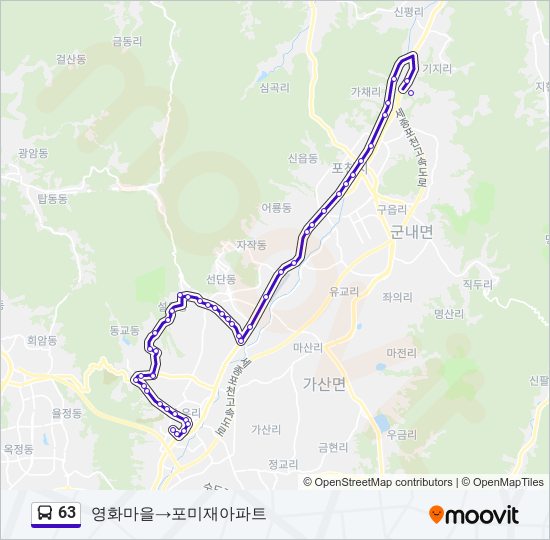 63 bus Line Map