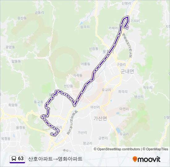 63 Bus Line Map
