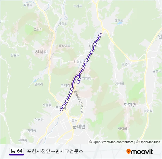 64 Bus Line Map
