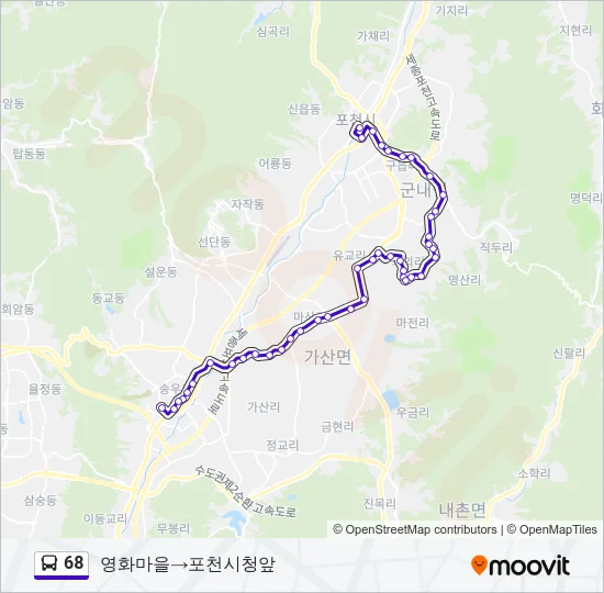 68 Bus Line Map
