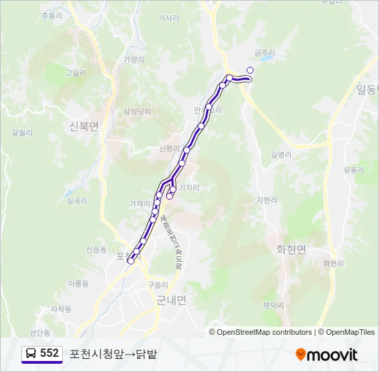 552 Bus Line Map