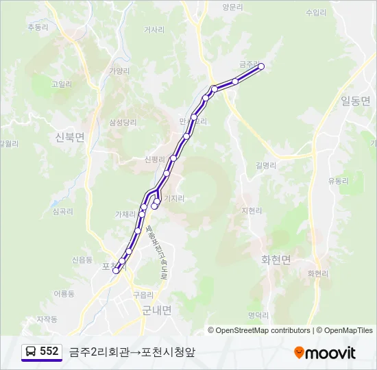 552 Bus Line Map