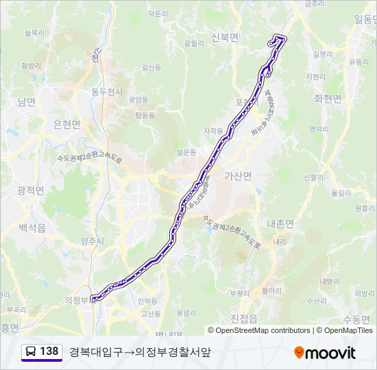 138 버스 노선 지도