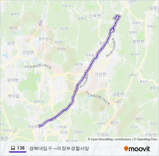 138 버스 노선 지도