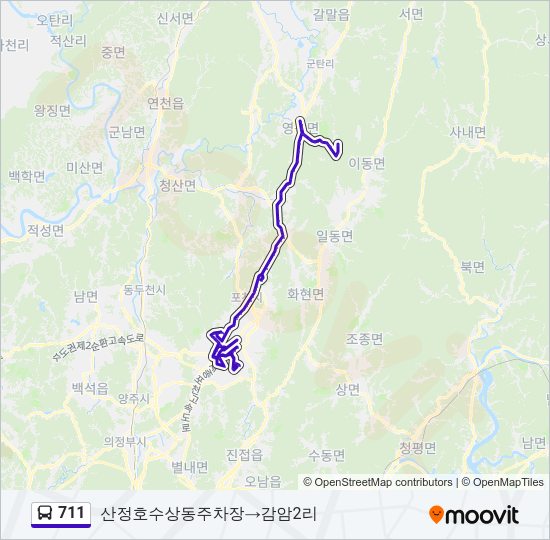 711 Bus Line Map
