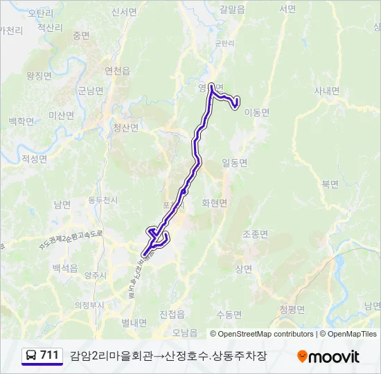 711 버스 노선 지도