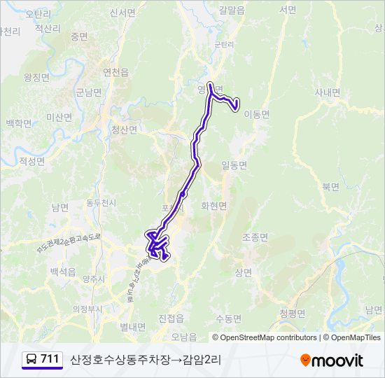 711 bus Line Map