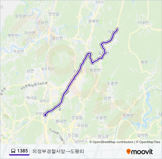 1385 Bus Line Map