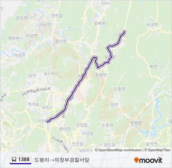 1388 버스 노선 지도