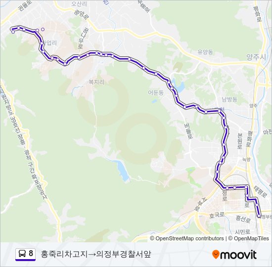 8 bus Line Map