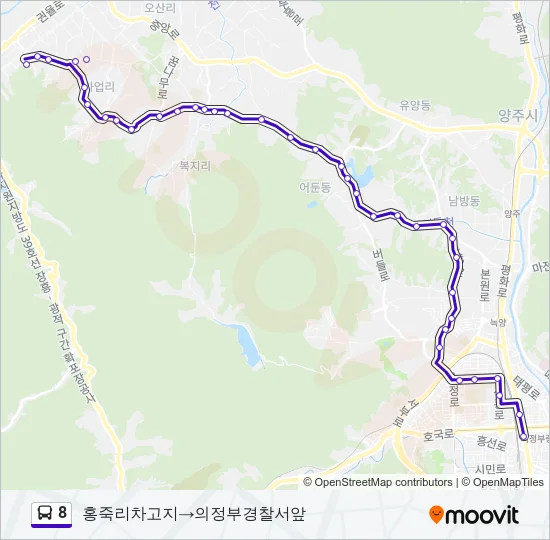 8 버스 노선 지도