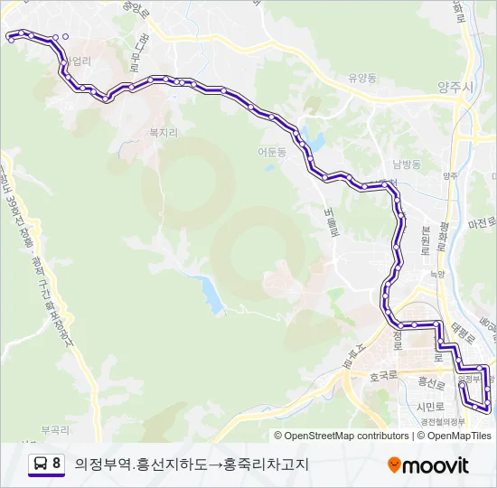 8 버스 노선 지도