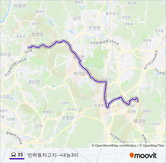 35 버스 노선 지도