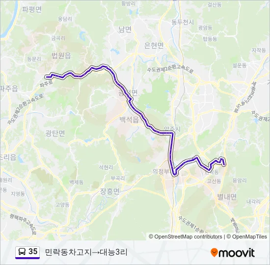35 버스 노선 지도