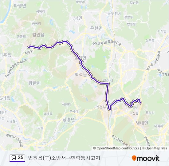 35 버스 노선 지도