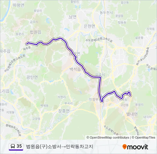 35 버스 노선 지도