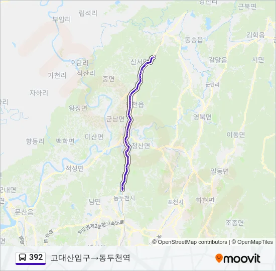 392 Bus Line Map