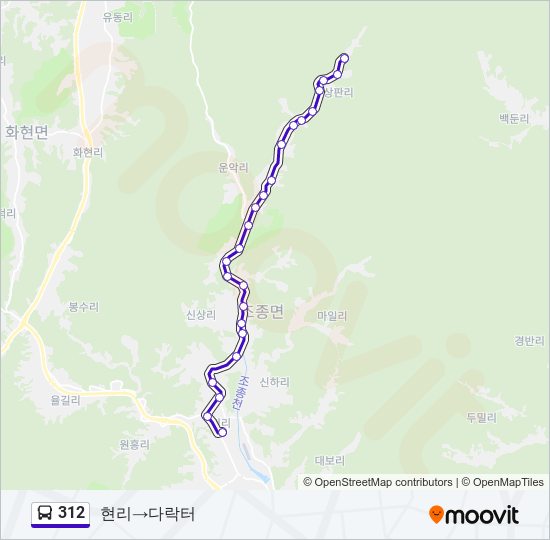 312 버스 노선 지도