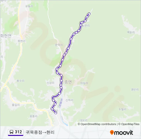 312 Bus Line Map
