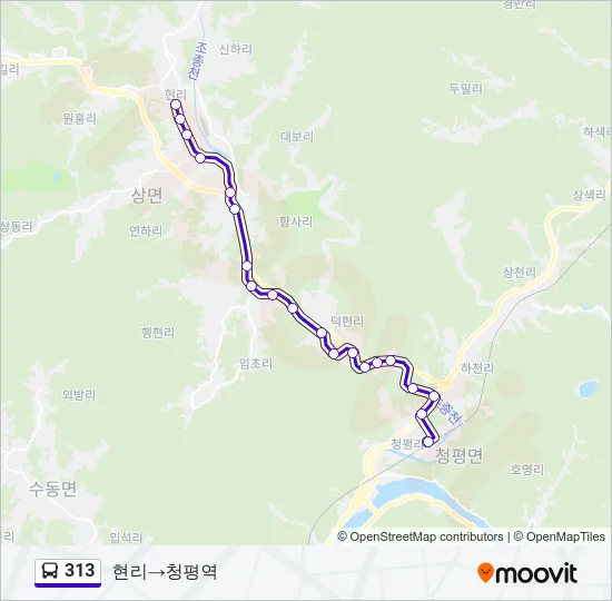 313 Bus Line Map