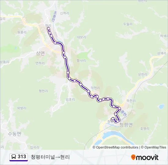 313 Bus Line Map