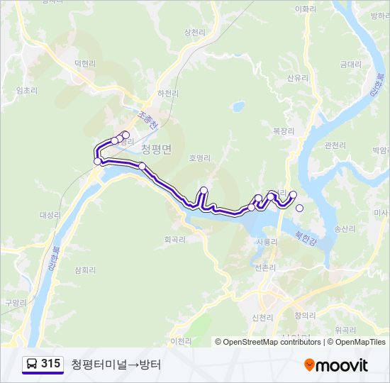 315 bus Line Map