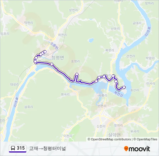 315 버스 노선 지도