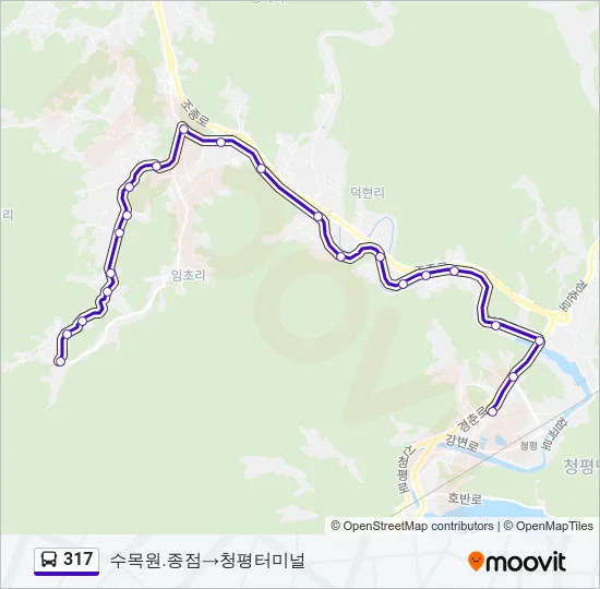 317 버스 노선 지도