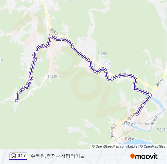 317 bus Line Map