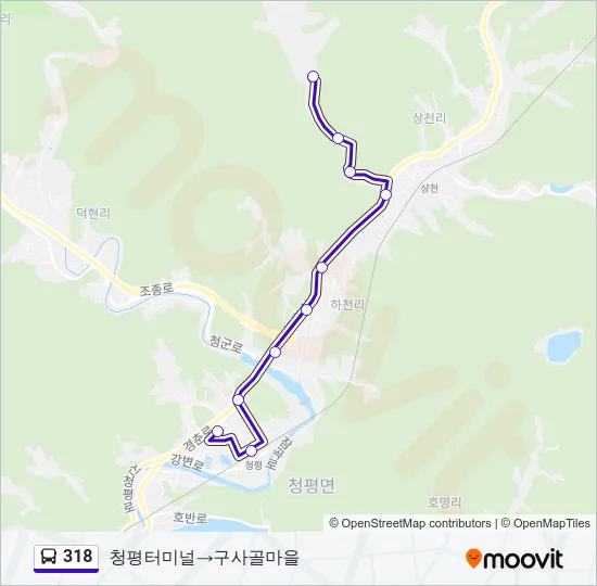 318 Bus Line Map