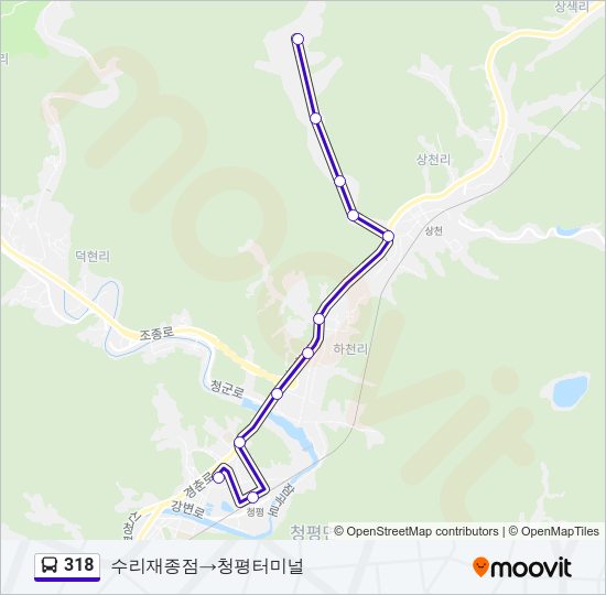 318 버스 노선 지도