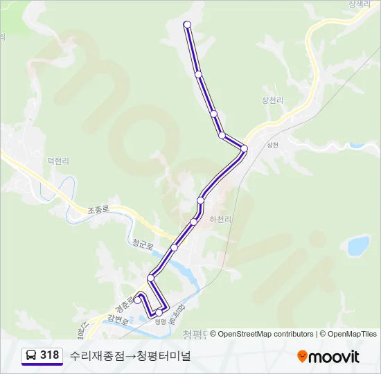 318 버스 노선 지도