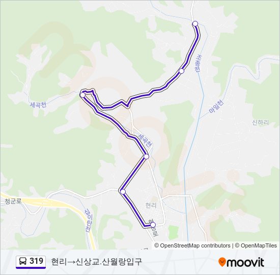 319 버스 노선 지도