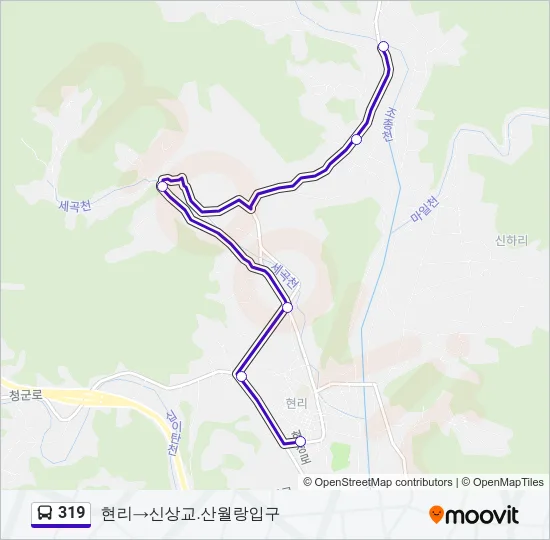 319 버스 노선 지도