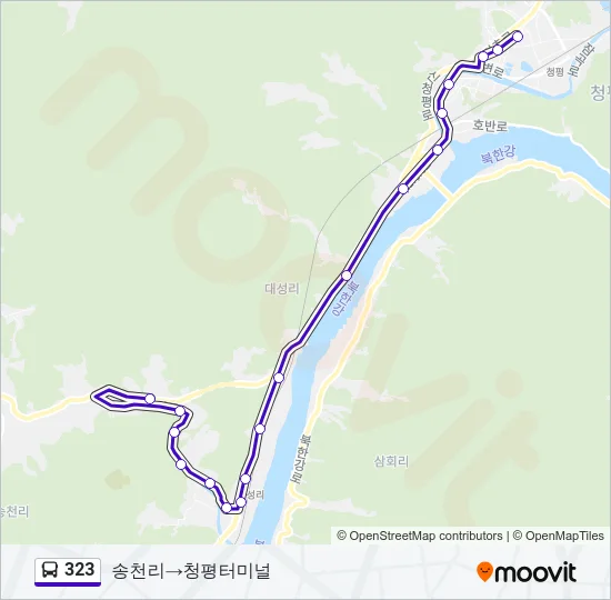 323 버스 노선 지도
