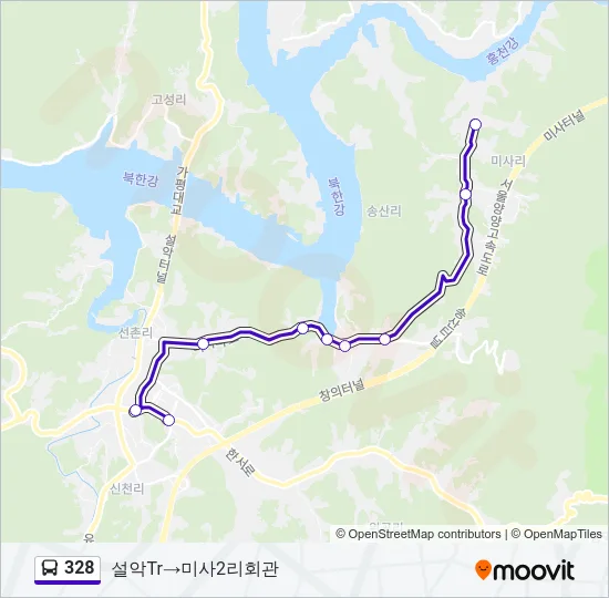 328 버스 노선 지도