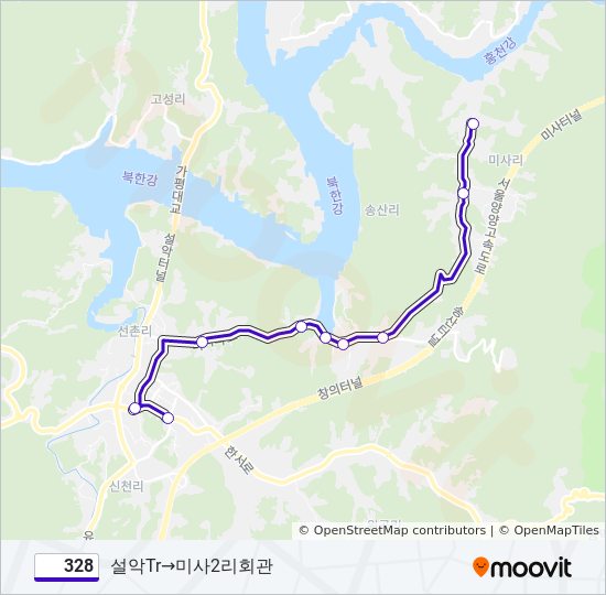 328 bus Line Map