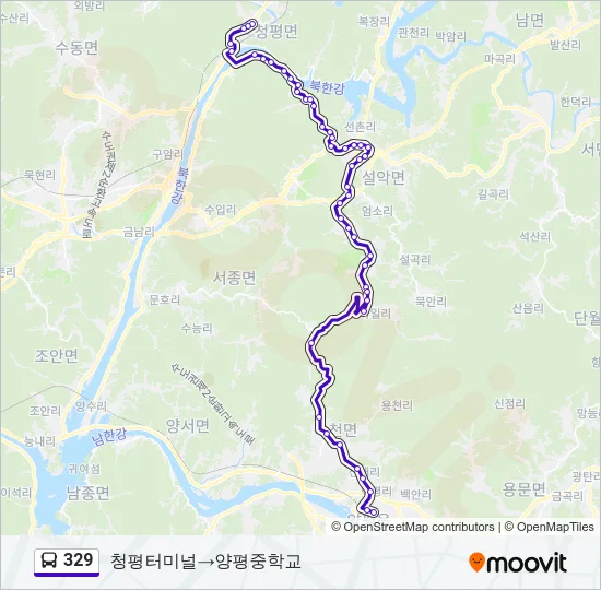 329 버스 노선 지도