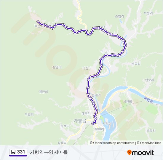 331 버스 노선 지도