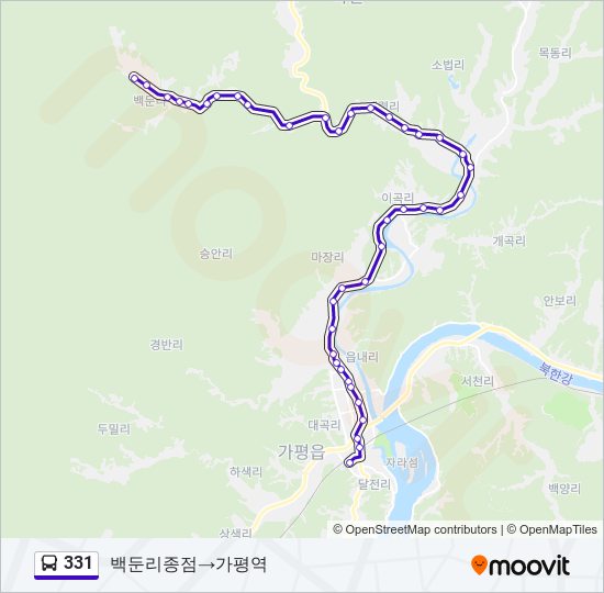 331 버스 노선 지도