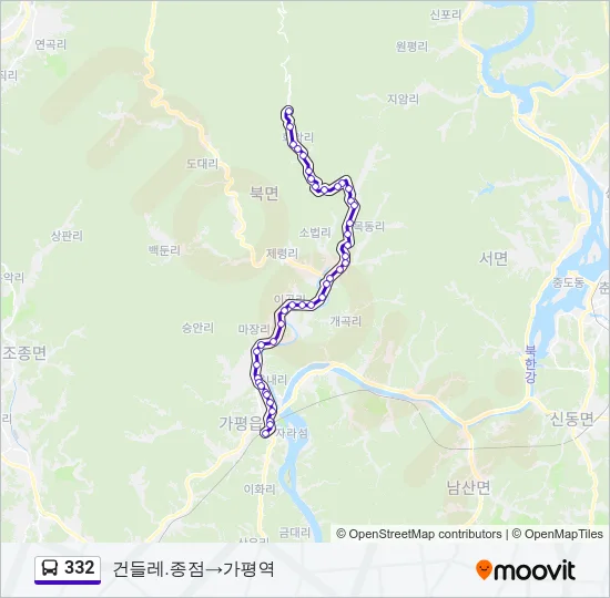 332 Bus Line Map