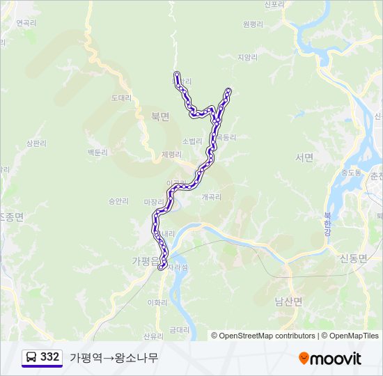 332 bus Line Map