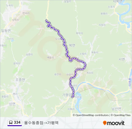 334 Bus Line Map