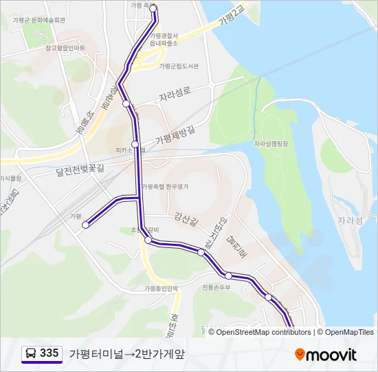 335 Bus Line Map