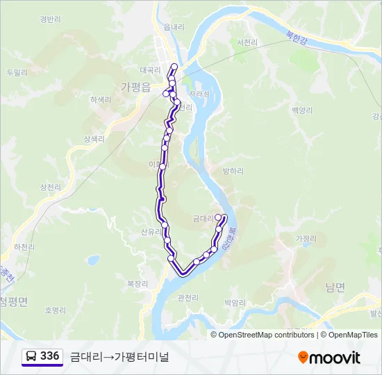 336 버스 노선 지도