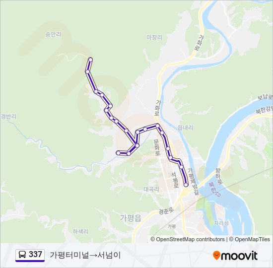 337 버스 노선 지도