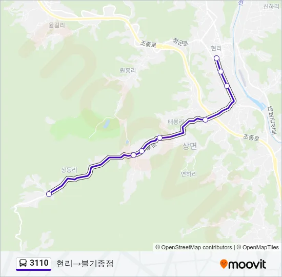 3110 Bus Line Map