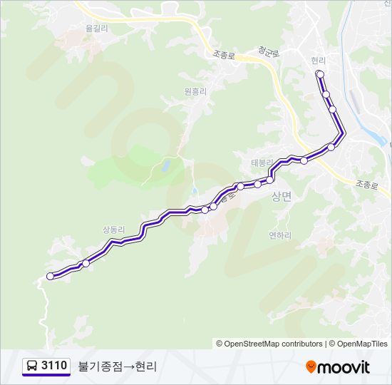 3110 버스 노선 지도